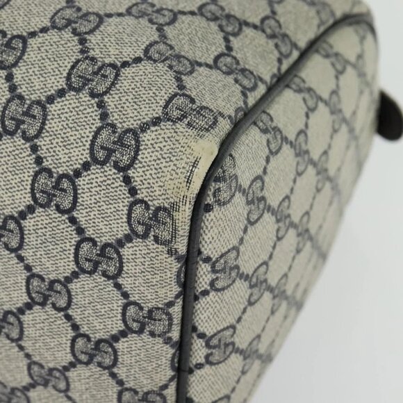 GUCCI GG Supreme Sherry Line Boston Bag PVC Navy Gold 24 012 3842 Auth 133308 - Picture 5 of 16